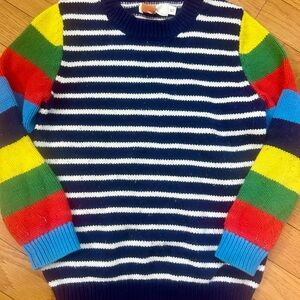 Boden boy 4T-5t Colorful Striped Crewneck Sweater